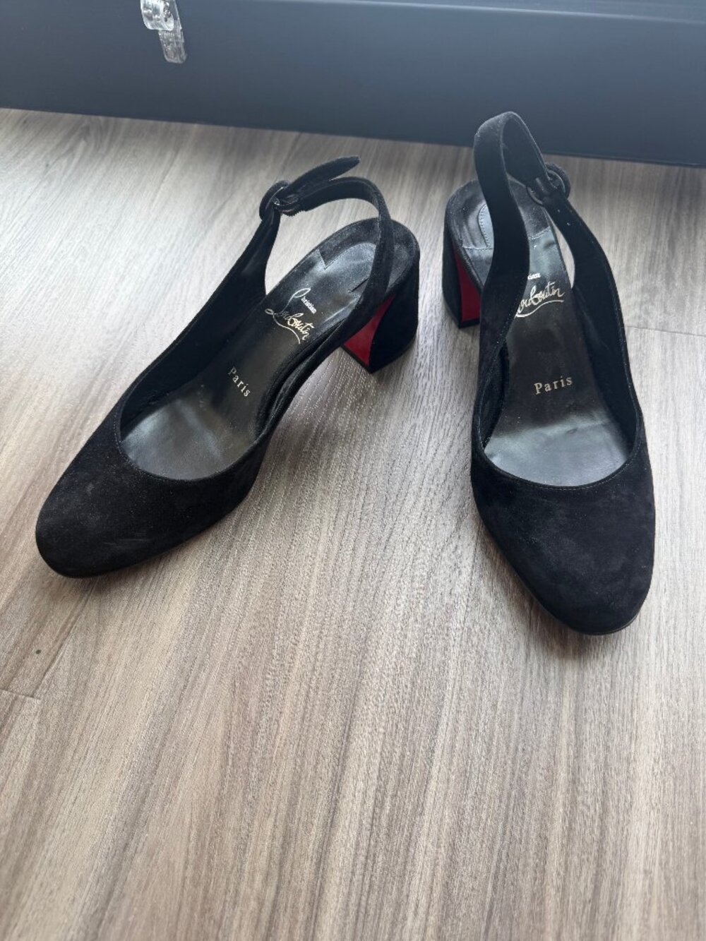 Christian Louboutin Black Slingback Heels EU 38